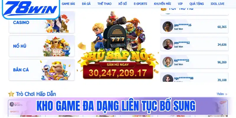 Trang Chủ 3 Kho game đa dạng liên tục bổ sung trò chơi mới